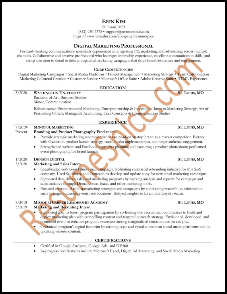 Chronological Resume